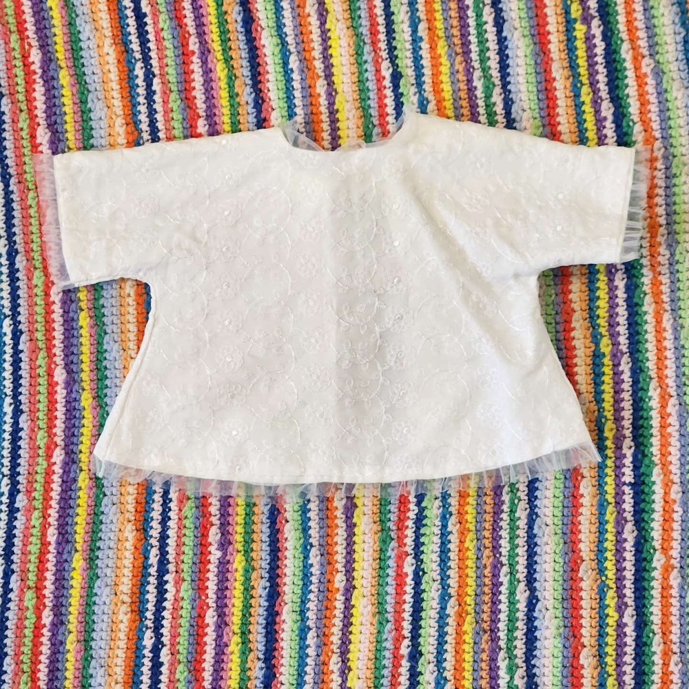 Vintage 1960s Ivory Chiffon Baby Christening Dress